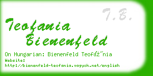 teofania bienenfeld business card